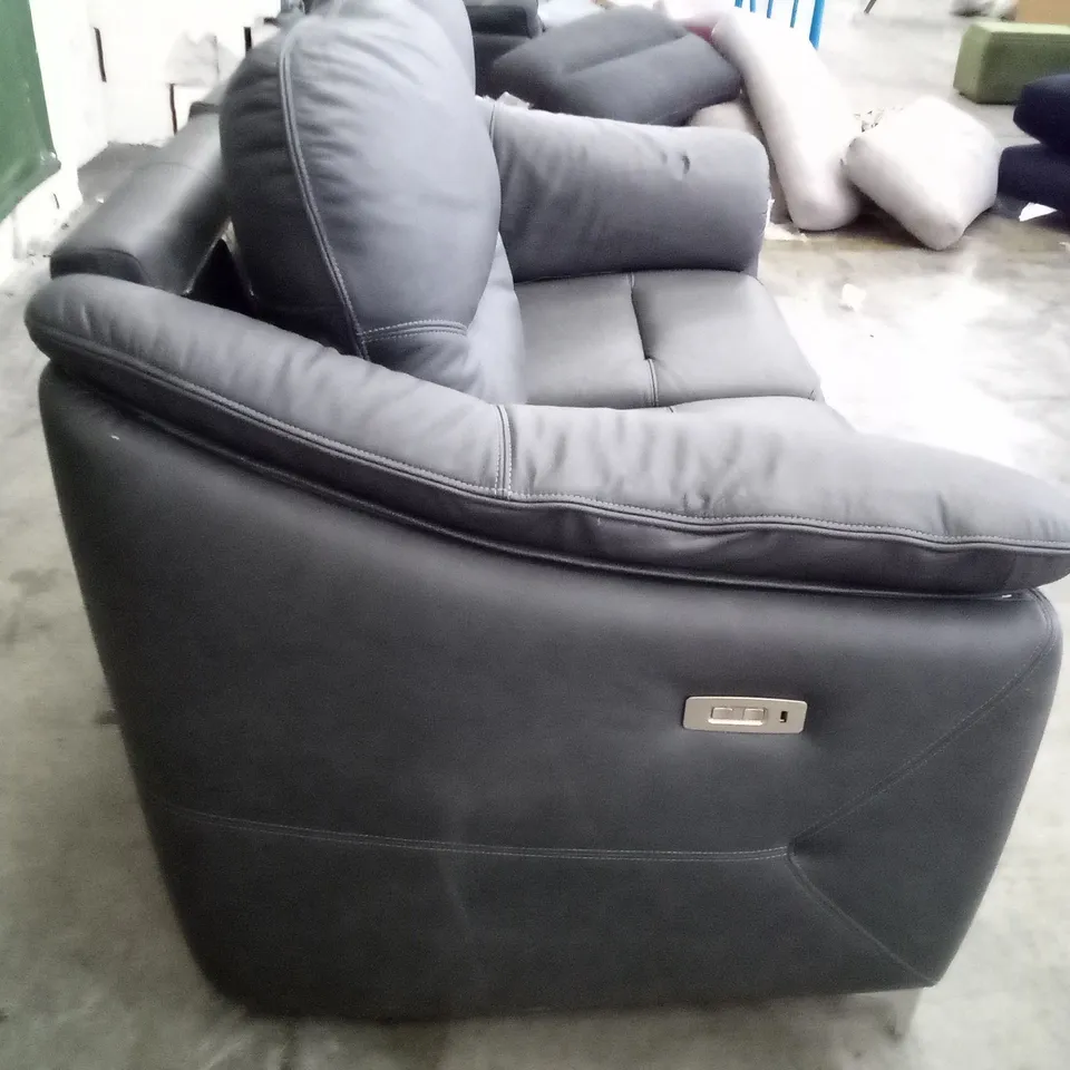 DESIGNER G PLAN JACKSON 2 SEATER ELECTRIC RECLINER DBL SOFA - CAMBRIDGE PETROL BLUE LEATHER 