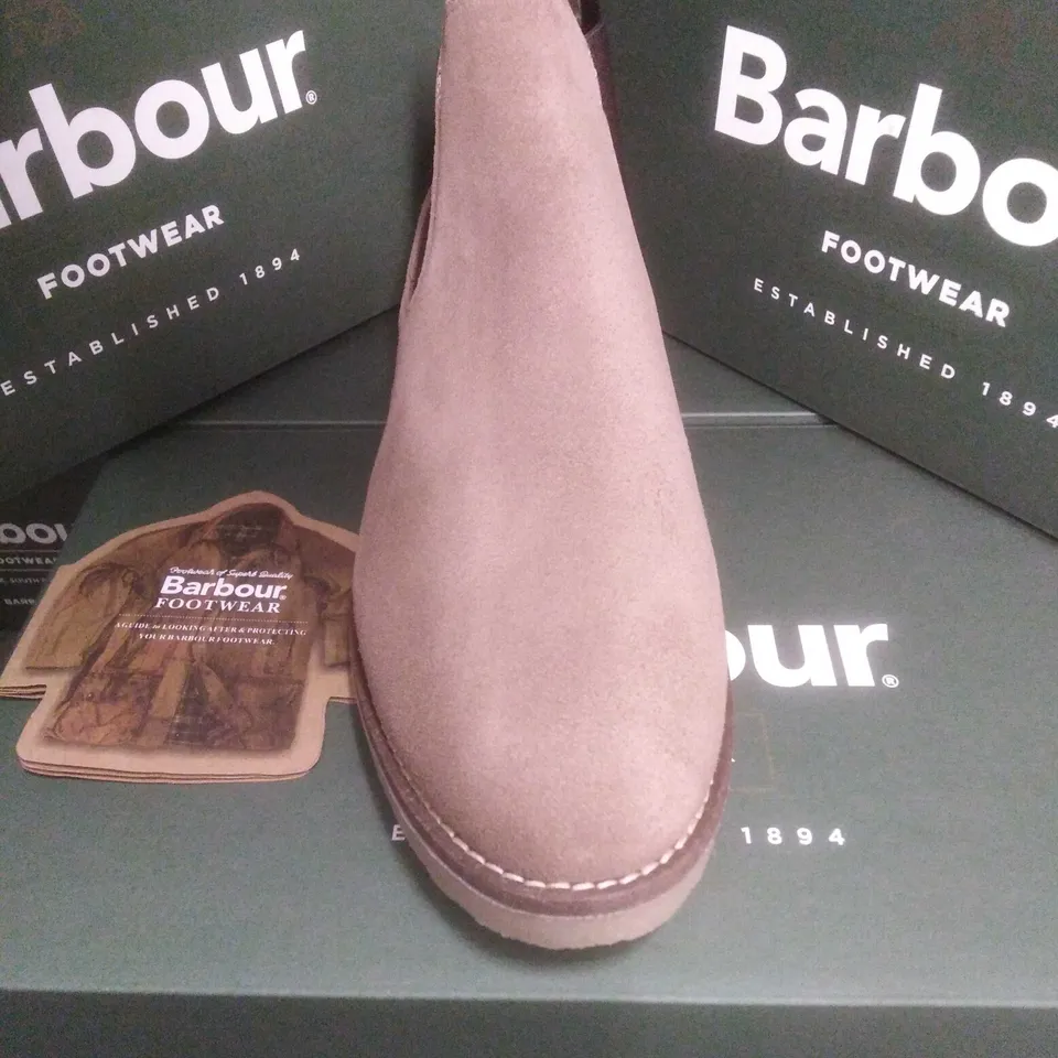 BRAND NEW BOXED BARBOUR NICOLE TAUPE SUEDE SIZE 7