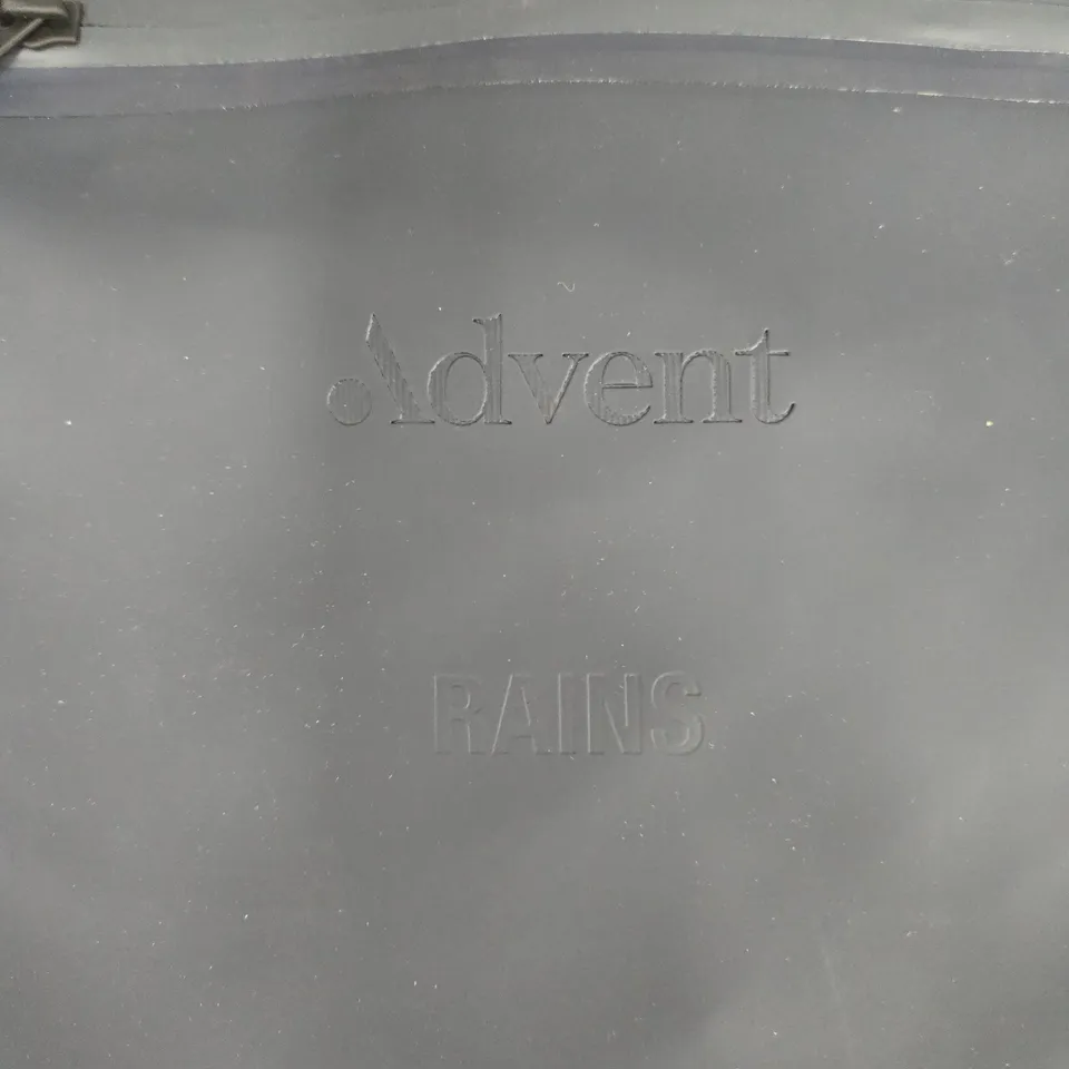 RAINS Navy Waterproof Backpack with Roll-Top Closure and Front Zip Pocket