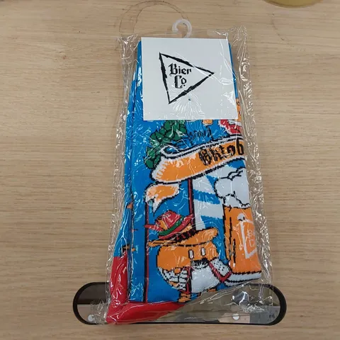 BOX OF BRAND NEW BIER CO OKTOBERFEST SOCKS // APPROXIMATELY 320 PAIRS (1 BOX)