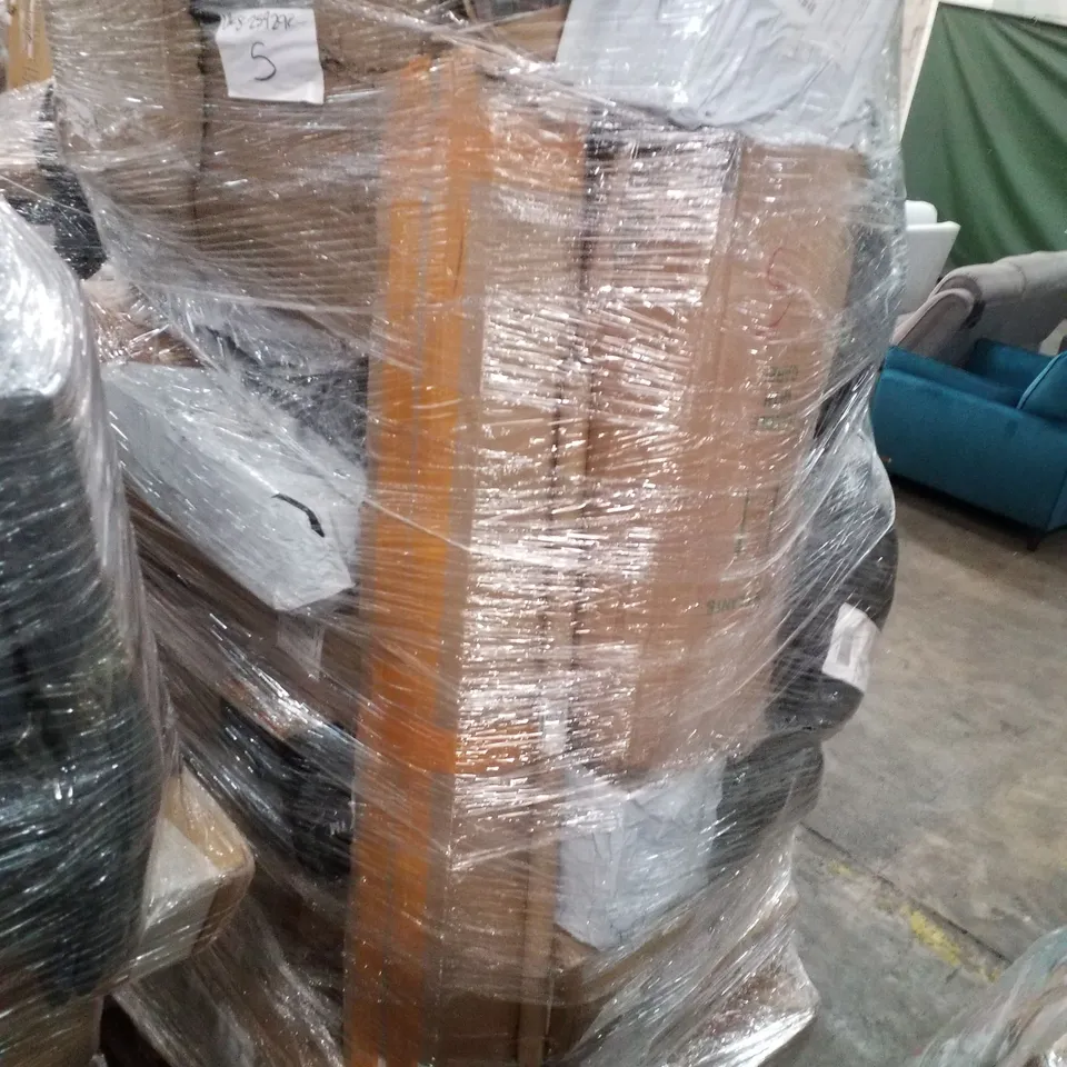 PALLET CONTAINING ASSORTED PRODUCTS INCLUDING 5-IN-1 MULTIFUNCTION GAMES TABLE, SHOWER CADDY, GREY UNDERSINK CABINET & CORDUROY FURNITURE PARTS