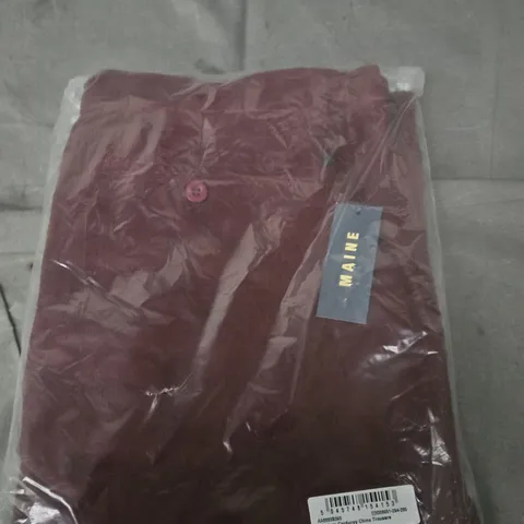 MAINE BURGUNDY CORDUROY CHINO TROUSERS – UK 38S 