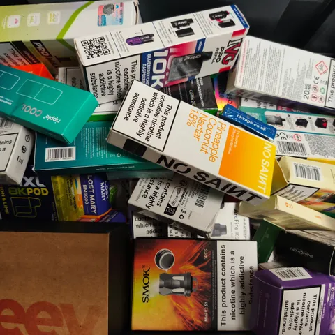 APPROXIMATELY 20 ASSORTED E-CIGARETTE PRODUCTS TO INCLUDE BRANDS SUCH AS SMOK, IVG, NO SAINT, ETC - COLLECTION ONLY