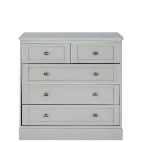 BOXED DARCY 3+2 DRAWER CHEST LIGHT GREY (1 BOX)
