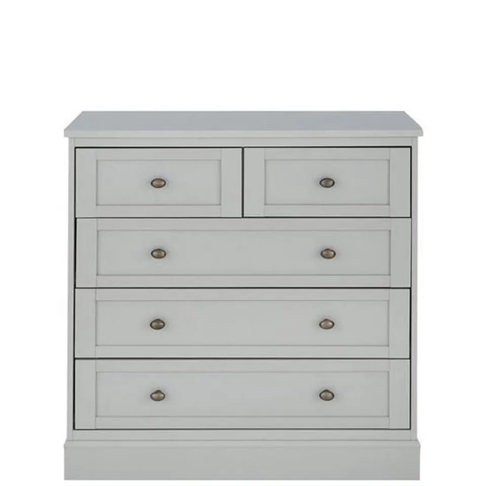 BOXED DARCY 3+2 DRAWER CHEST LIGHT GREY (1 BOX)