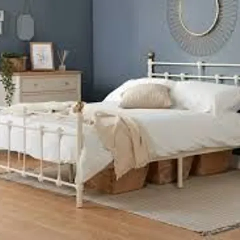 BOXED BOROUGH WHARF BED FRAME - CREAM // SIZE: DOUBLE (1 BOX)