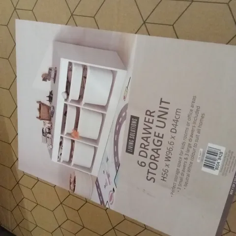 BOXED LIVING SOLUTIONS 6 DRAWER STORAGE UNIT (1 BOX)