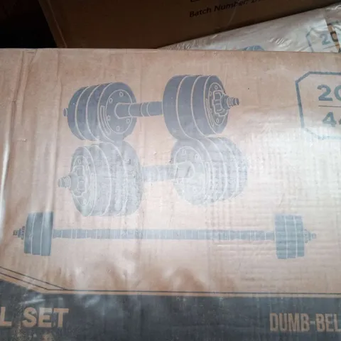 BOXED LMS SPORT ADJUSTABLE DUMBELL AND BARBELL SET 