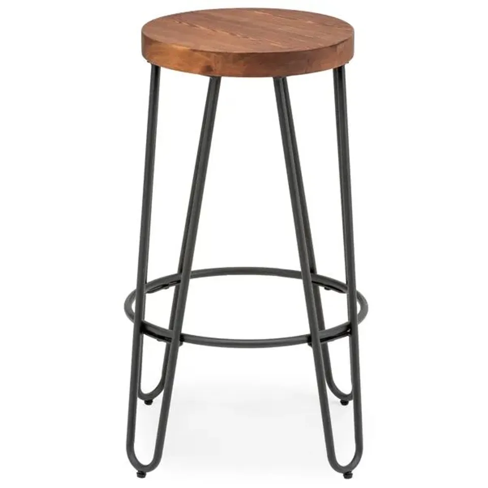 BOXED TORINO COUNTER HEIGHT BAR STOOL, BLACK METAL (1 BOX)
