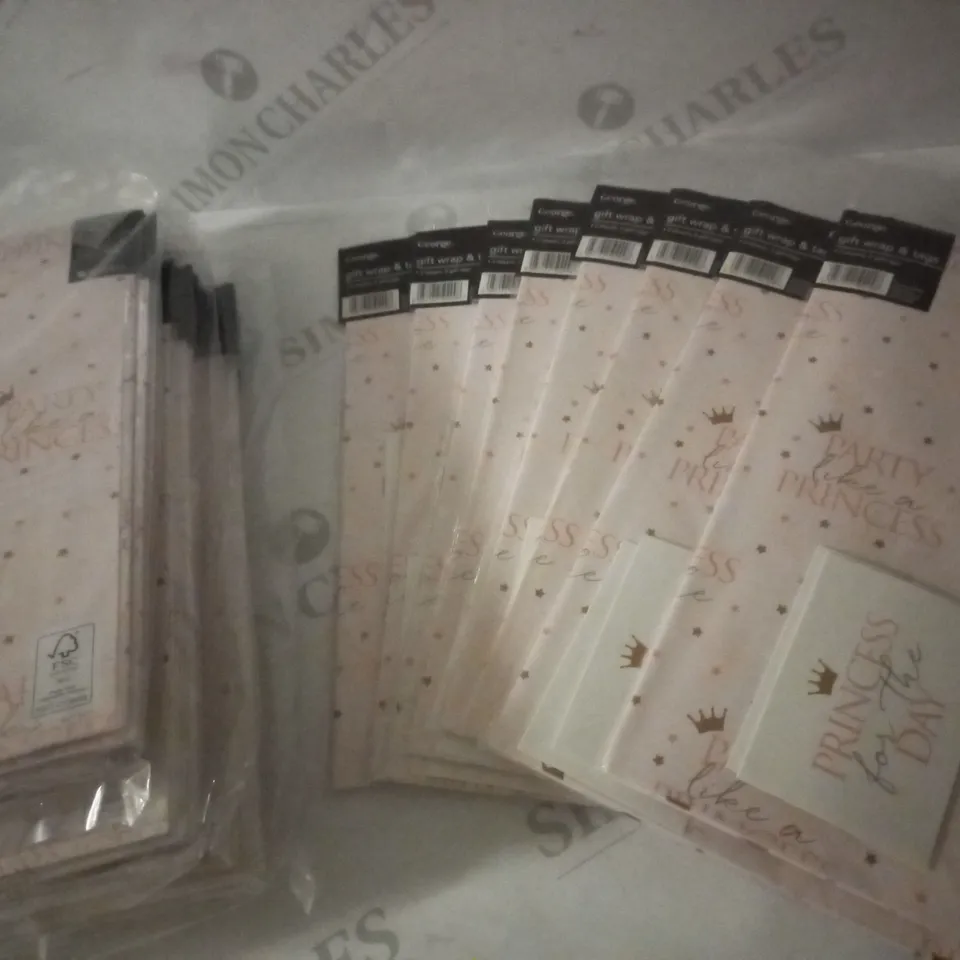 40 PARTY PRINCESS FLAT WRAP AND GIFT TAGS
