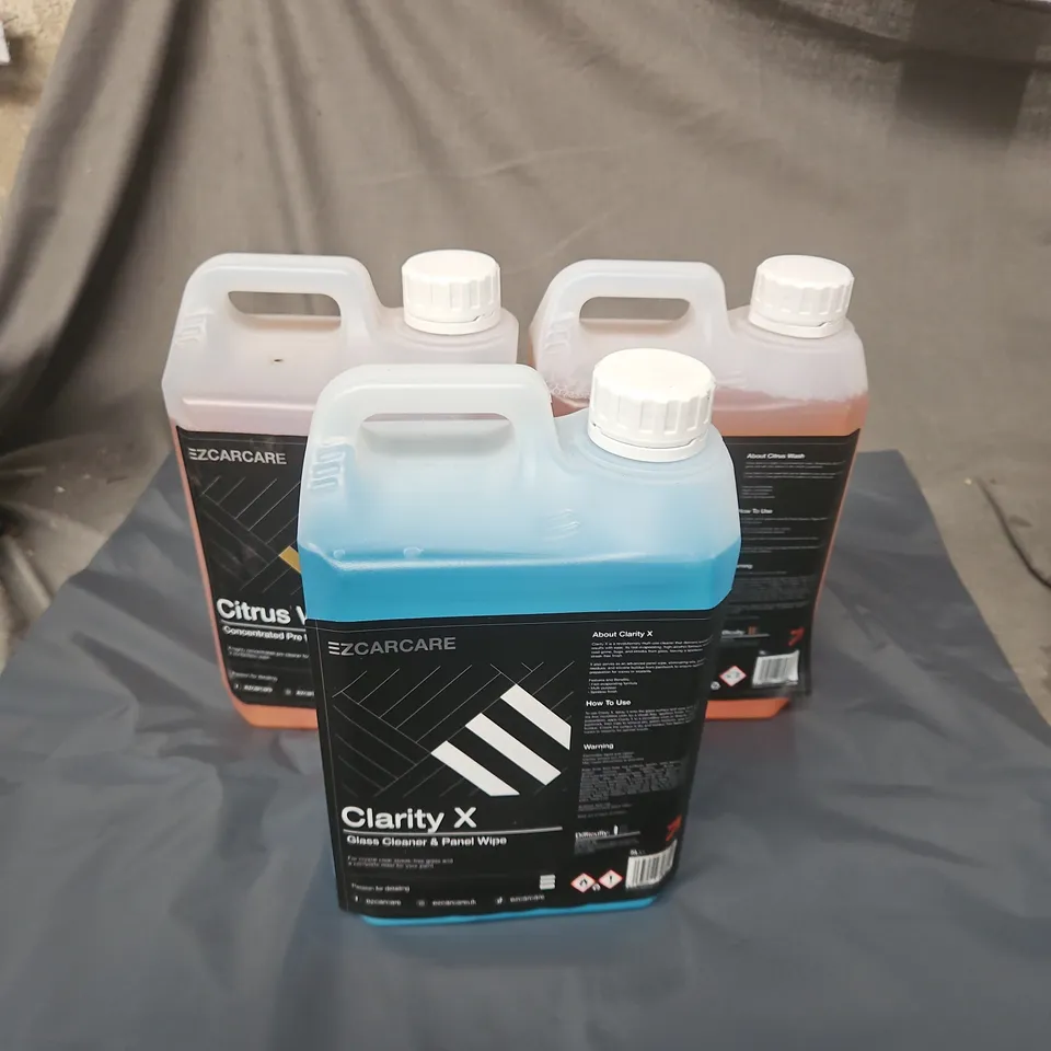 EZCARCARE Clarity X Glass Cleaner & Panel Wipe – Assorted automotive car care liquids (bulk lot)
