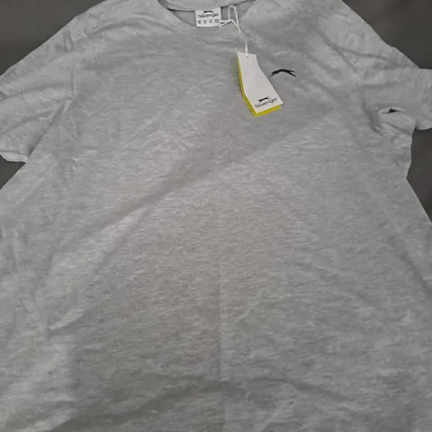 SLAZENGER PLAIN TEE IN GREY MARL - XL