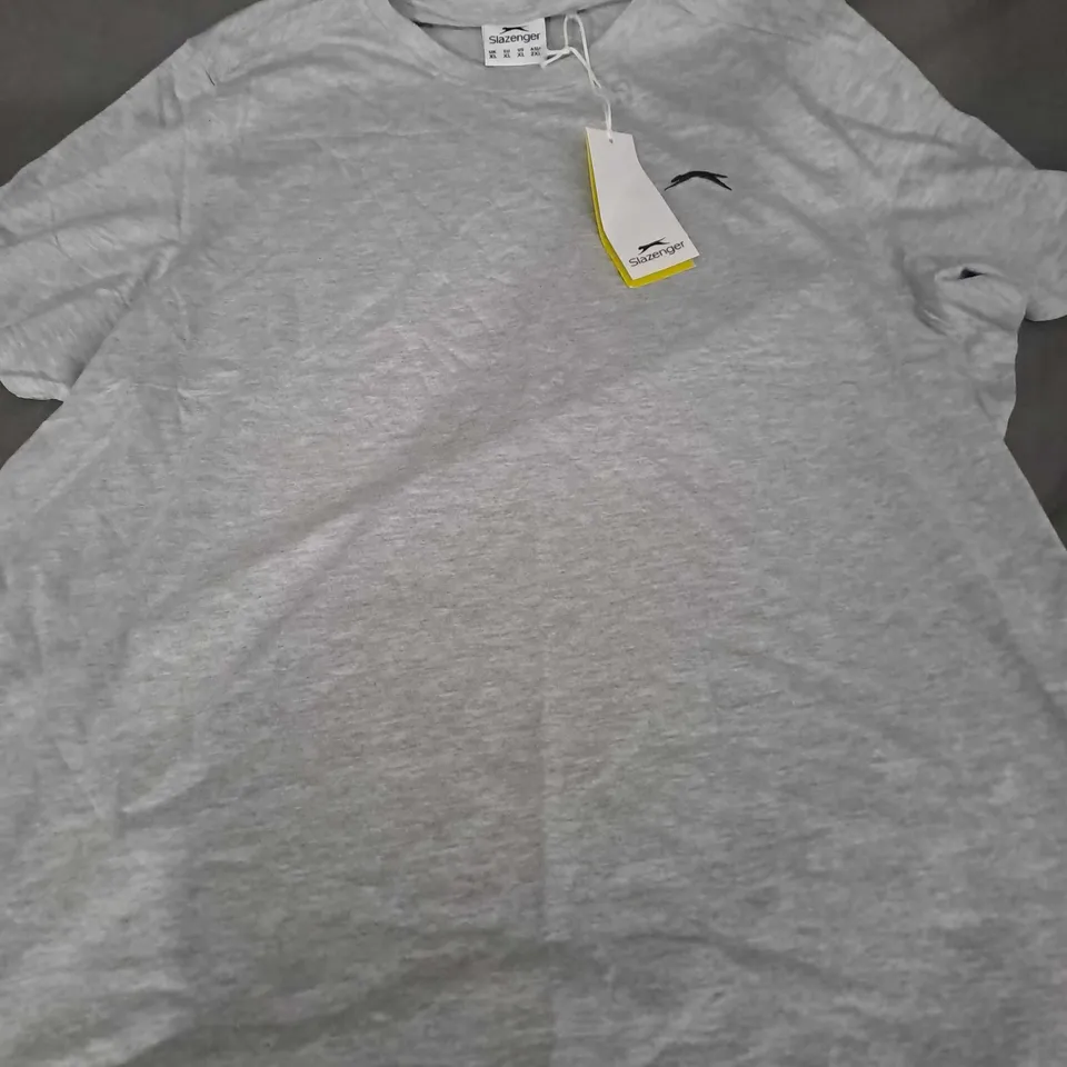 SLAZENGER PLAIN TEE IN GREY MARL - XL