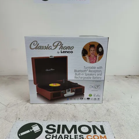 BOXED CLASSIC PHONO BY LENCO TURNTABLE WITH BLUETOOTH RECEPTION TT-120BNWH