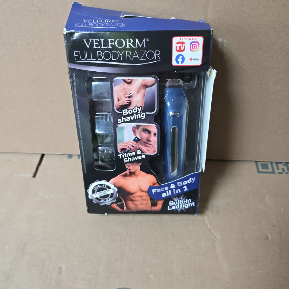VELFORM FULL BODY RAZOR – ALL-IN-ONE BODY SHAVING KIT (BOXED)