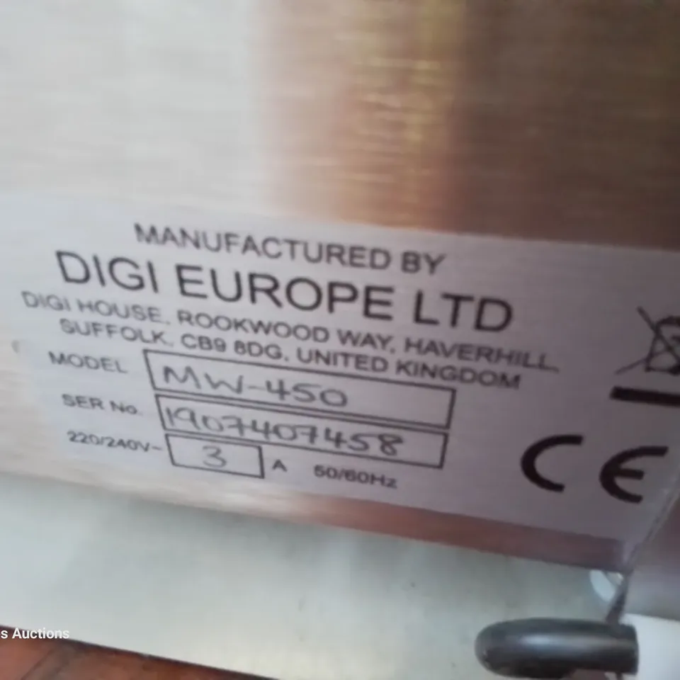 DIGI EUROPE COUNTERTOP TRAY WRAPPING MACHINE - STAINLESS STEEL - MODEL MW450 - 240V