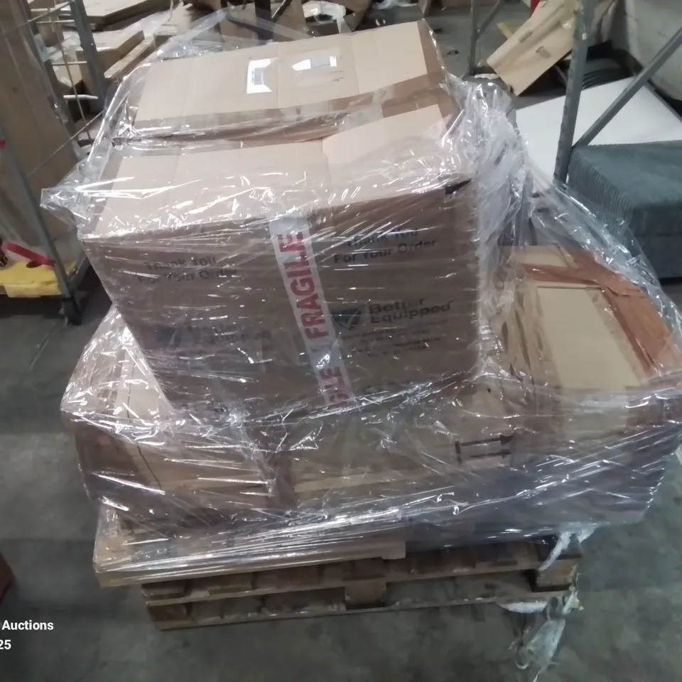 PALLET CONTAINING VARIOUS ASSORTED INCOMPLETE FURNITURE PARTS AND OTHER HOUSEHOLD ITEMS 