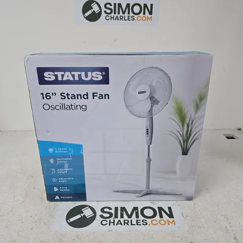 BOXED STATUS 16" STAND FAN