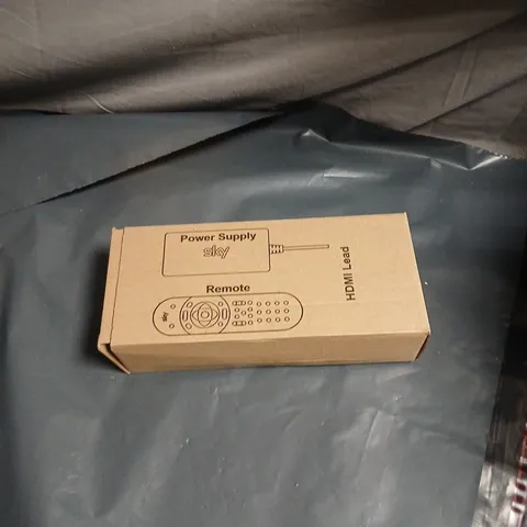 BOX OF APPROXIMATELY 9 ASSORTED  ELECTRICAL ITEMS INCLUDING SKY POWER SUPPLY , POWER ADAPTER AND SOLDERING IRON 