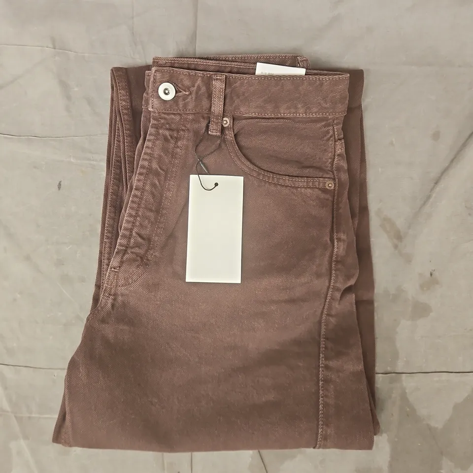 ZARA NEW BAGGY BALLOON JEANS IN BROWN SIZE UK 6