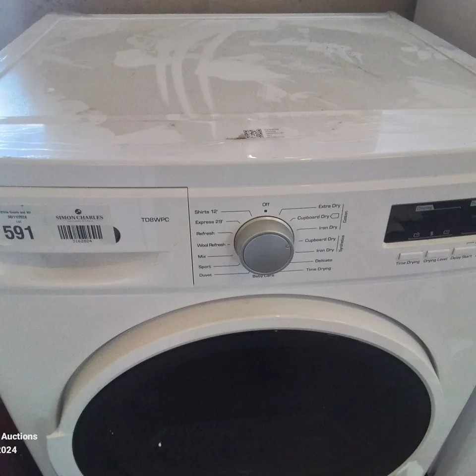 WHITE KNIGHT CODENSER TUMBLE DRYER WHITE TD8WPC