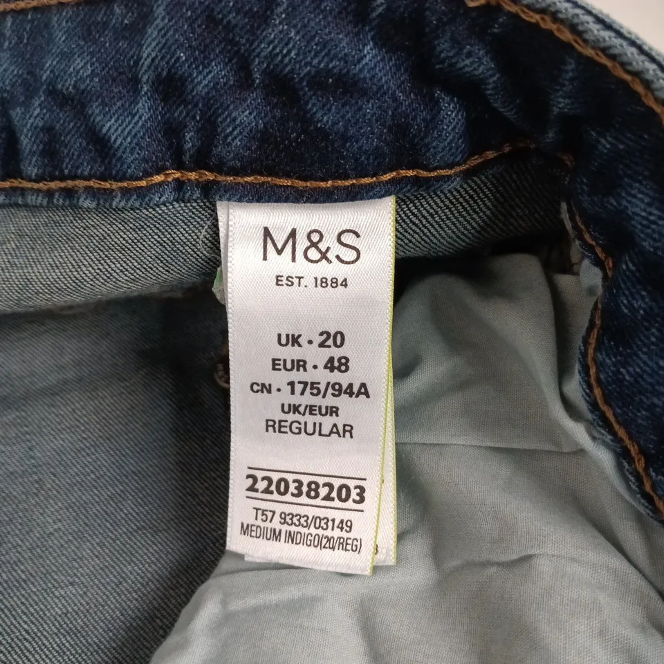 M&S COLLECTION WOMEN'S MID RISE SUPER SKINNY JEANS – UK 20, REGULAR, MEDIUM INDIGO