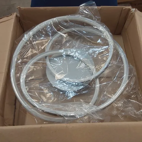 BOXED HOUSE ADDITIONS WARM WHITE LED CEILING LIGHT RINGS SILVER 40CM