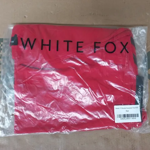 BAGGED WHITE FOX STUDIO 17 EMMIE OVERSIZED T-SHIRT IN RED SIZE XS/S