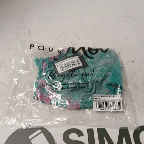 POUR MOI SOFIA LACE EMBROIDERED SIDE SUPPORT BRA GREEN/PINK β UK 38GG