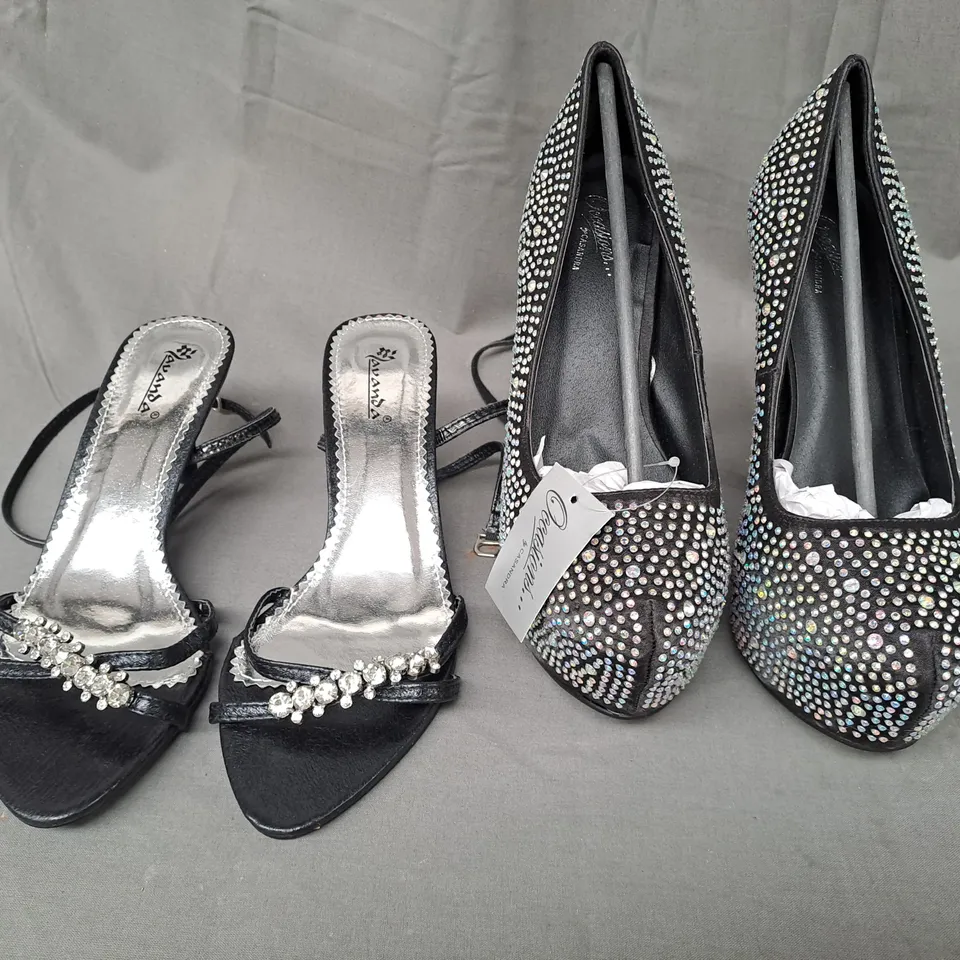 BOX OF APPROXIMATELY 10 ASSORTED PAIRS OF SHOES IN VARIOUS COLOURS, STYLES, AND SIZES