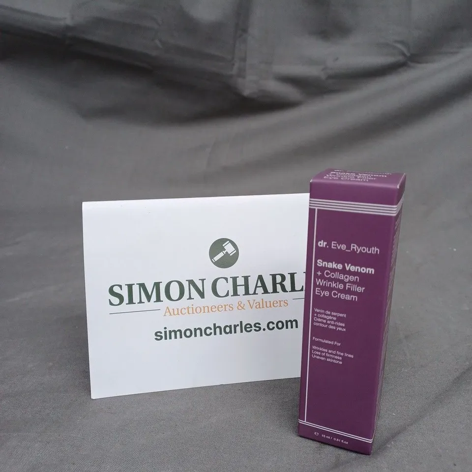 BOXED AND SEALED DR. EVE RYOUTH SNAKE VENOM + COLLAGEN WRINKLE FILLER EYE CREAM 15ML