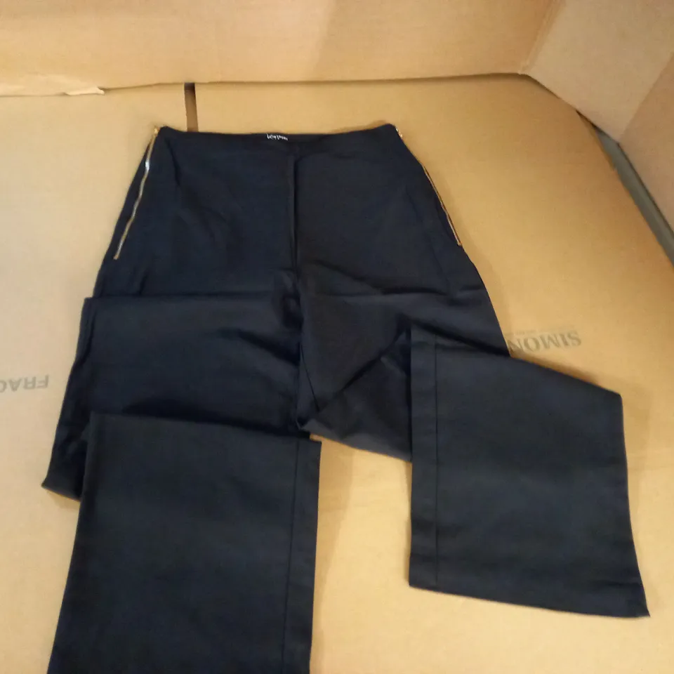 BRAND NEW KINTSUGI WOMENS BLACKK PETITE TROUSERS WITH SIDE ZIP - 14