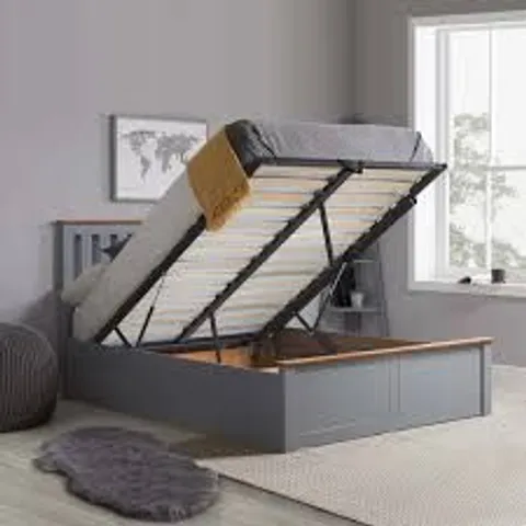 BOXED BIRLEA PHOENIX KING OTTOMAN BED - GREY (4 BOXES)