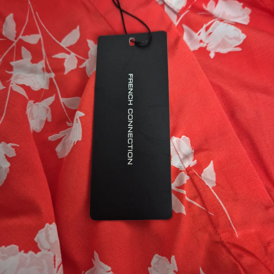 FRENCH CONNECTION ALESSANDRA DELPHINE LS SHIRT – CAYENNE RED/WHITE, UK SIZE L