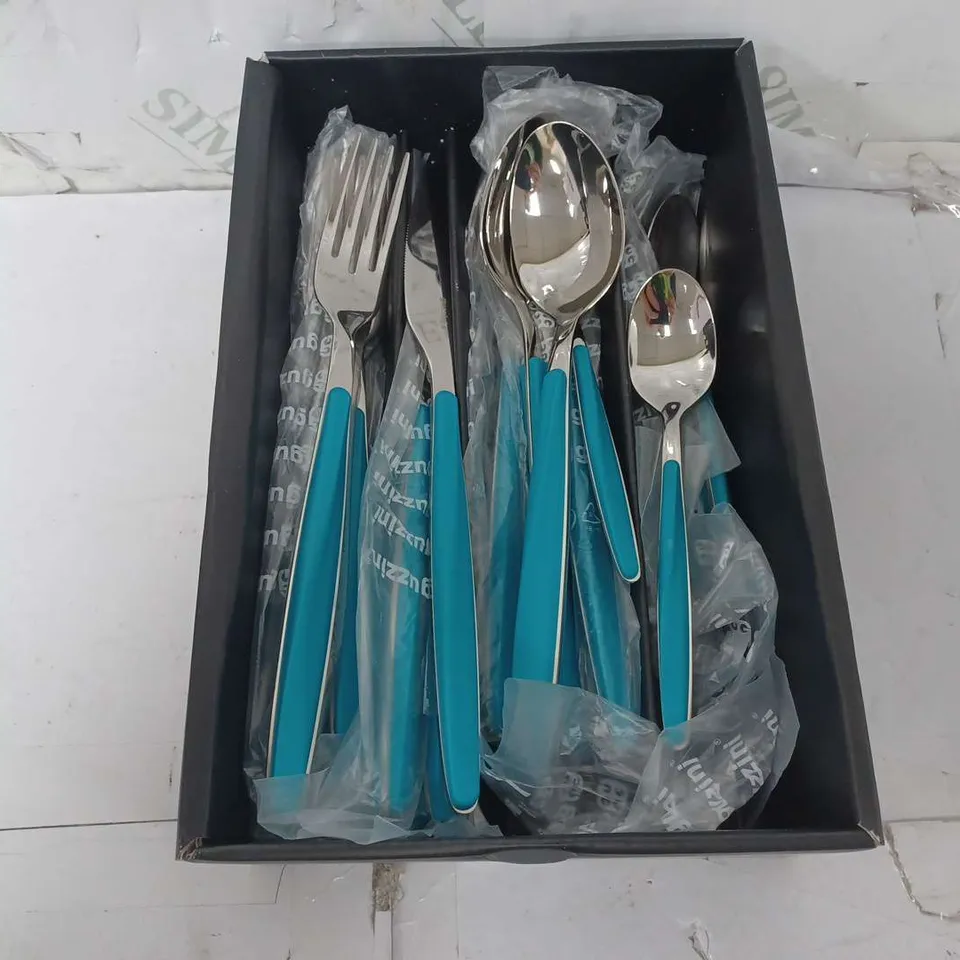 GUZZINI 24 PIECE CUTLERY SET IN MATT BLUE