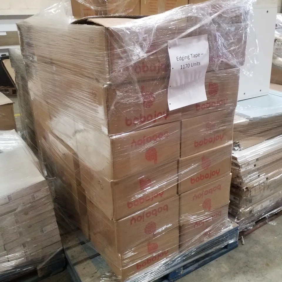 PALLET CONTAINING APPROXIMATELY 1170 UNITS OF ASSORTED EDGING TAPE