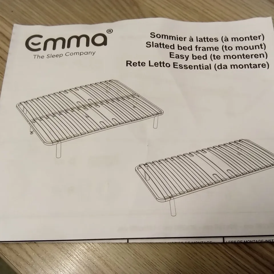 BRAND NEW BOXED EMMA SLATTED BED FRAME - 135 X 190 DOUBLE (1 BOX)