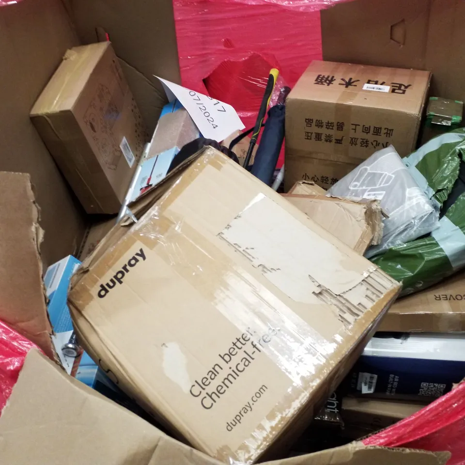 PALLET OF ASSORTED PRODUCTS INCLUDING OFFICE CHAIR, ELECTRIC DARTBOARD, TRUNKI KIDS SUITCASE, TOILET SEAT, QUAD CANE