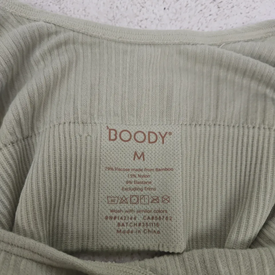 BOODY RIBBED SEAMFREE CROP TOP – SAGE – SIZE M