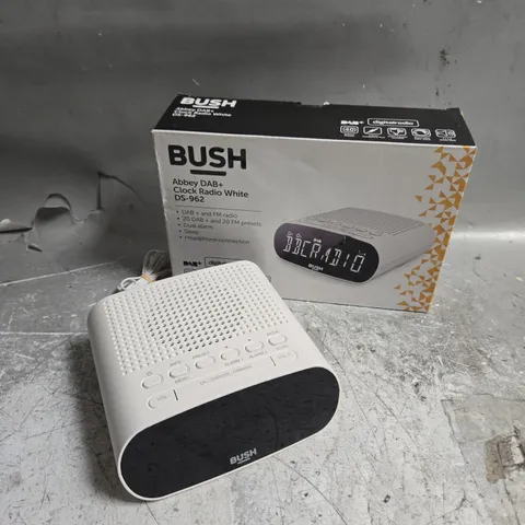 BOXED BUSH ABBEY DAB+ CLOCK RADIO IN WHITE 
