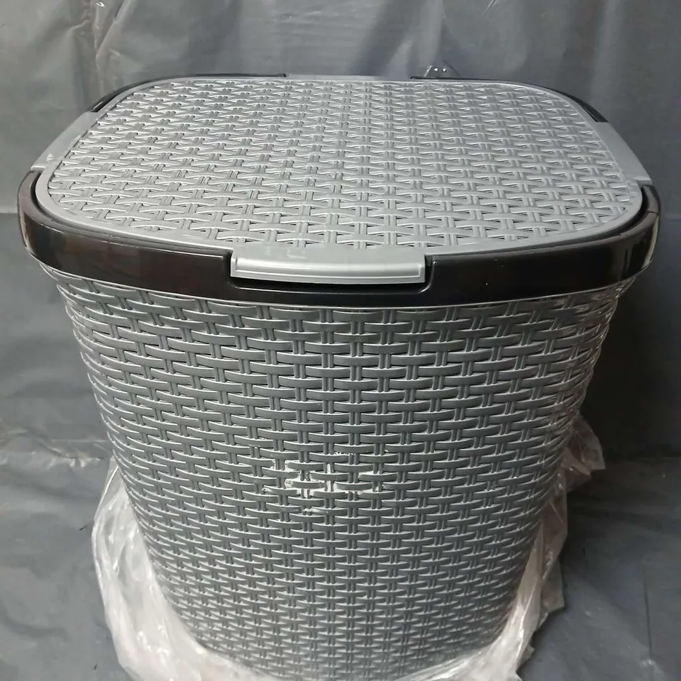 PLASTIC HAMPER BIN IN GREY