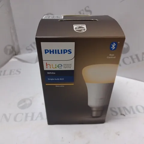 BOXED PHILIPS HUE SINGLE BULB B22 WARM WHITE