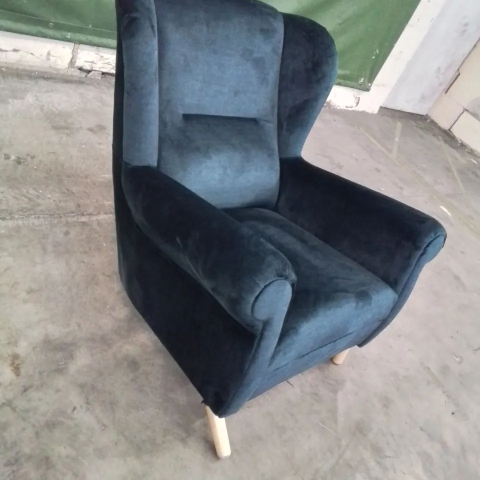 DESIGNER VELVET UPHOLSTERED ARMCHAIR 