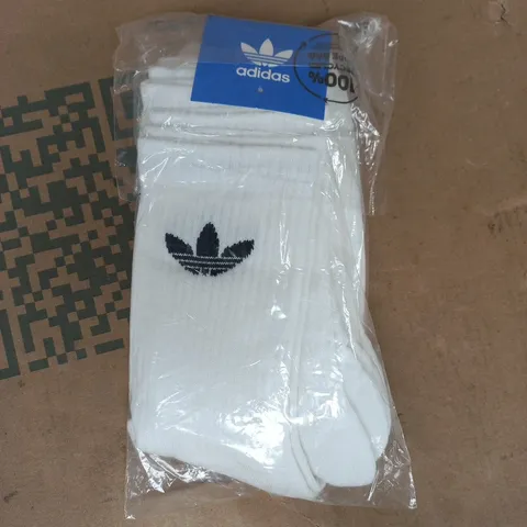 ADIDAS CREW SOCKS (3-PACK) IN WHITE SIZE XL