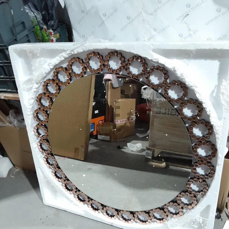 JM BY JULIEN MACDONALD CIRCULAR CRYSTAL WALL MIRROR - COLLECTION ONLY 