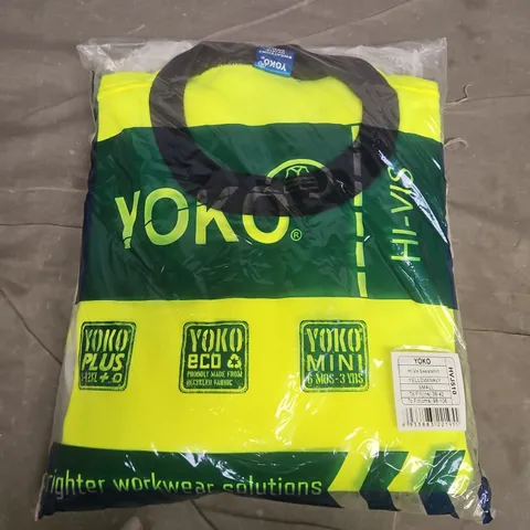 BAGGED YOKO HI VIS SWEATSHIRT IN YELLOW/NAVY - SMALL