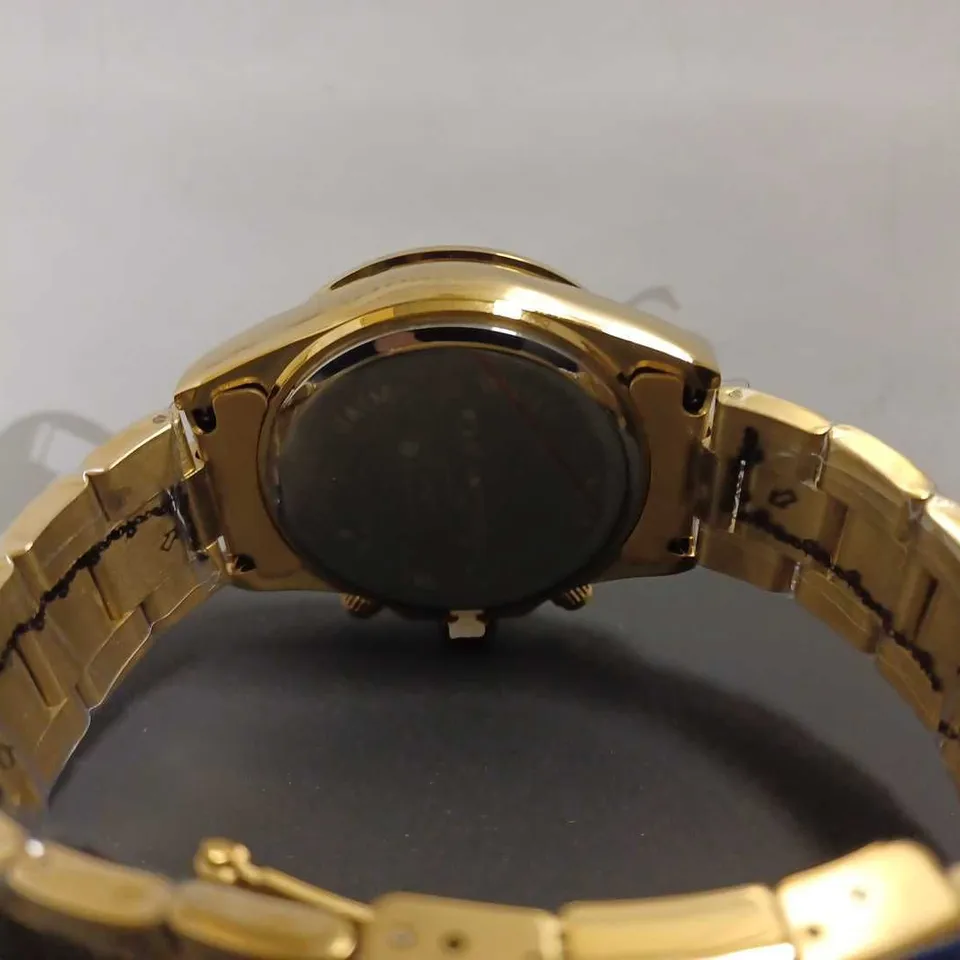 MENS ZIHLMANN & Co Z400 WATCH – CHRONOGRAPH MOVEMENT – GOLD COLOUR STAINLESS STEEL STRAP – GREEN DIAL – 3ATM WATER RESISTANT 