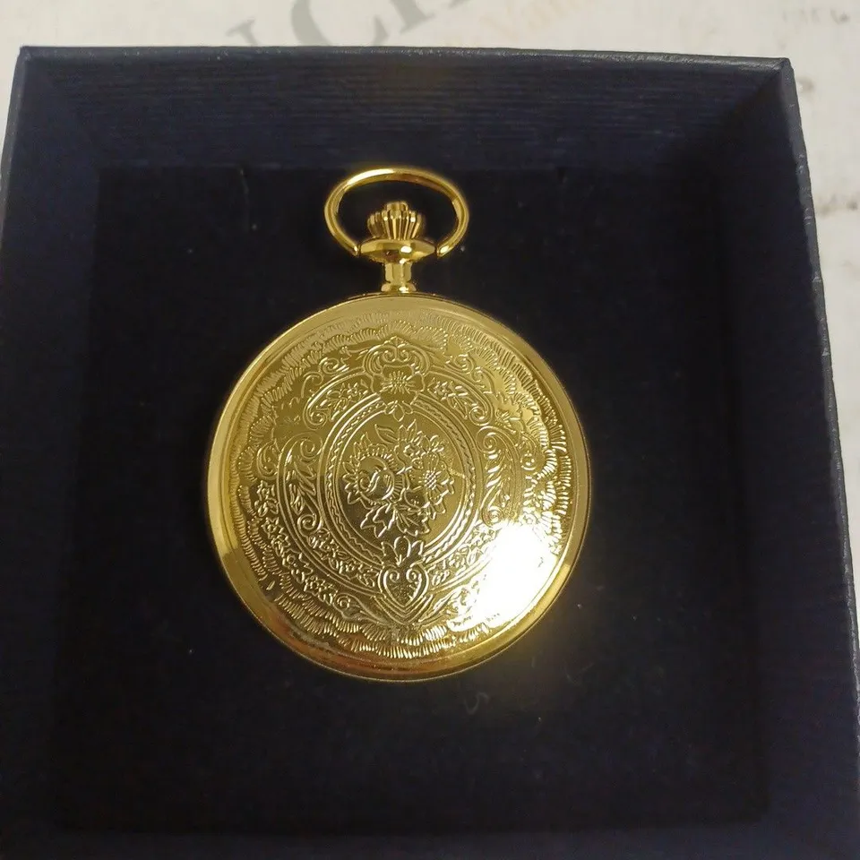 BOXED STAUER CHARLES II SKELETON POCKET WATCH. 