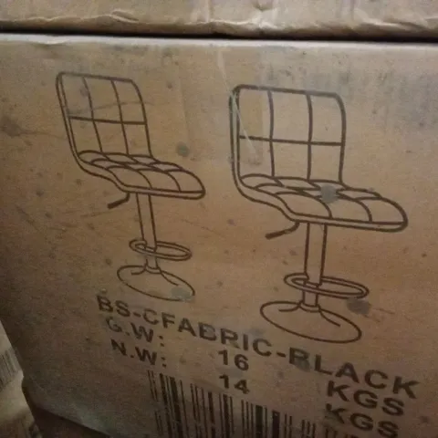 BOXED SET OF 2 FABRIC UPHOLSTERED BAR STOOLS (1 BOX)