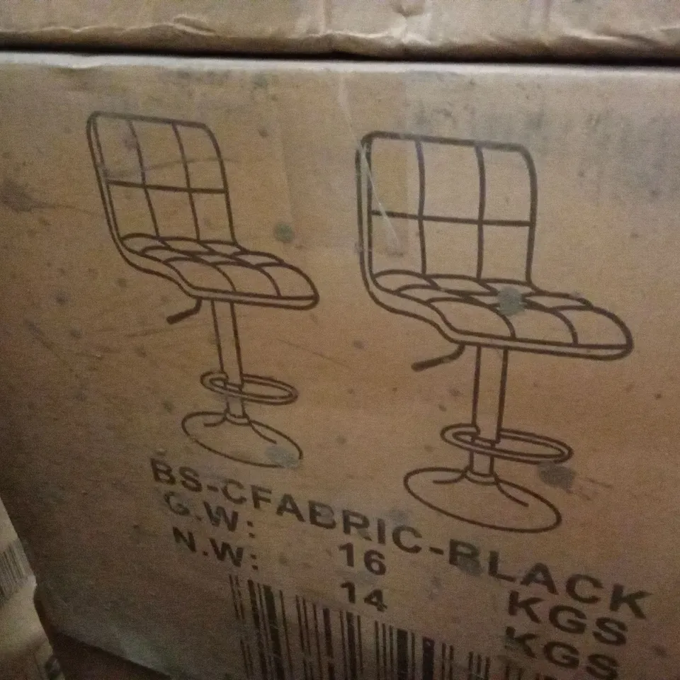 BOXED SET OF 2 FABRIC UPHOLSTERED BAR STOOLS (1 BOX)